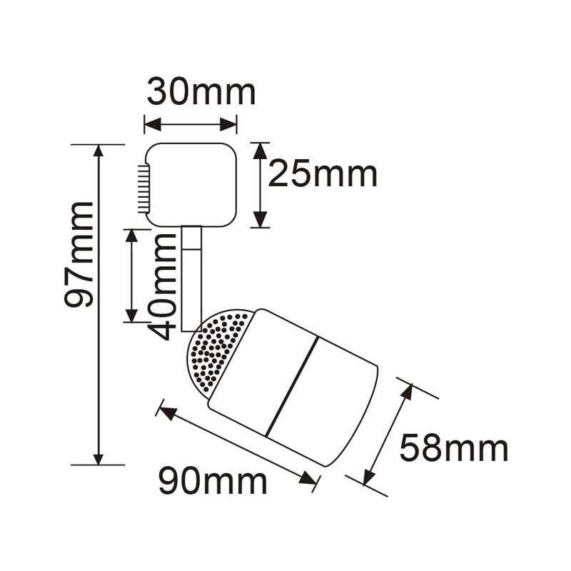 Spot Riel 50W Negro Tecnolite
